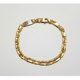 PULSERAS CABALLERO ORO BICOLOR ITALIANO                               