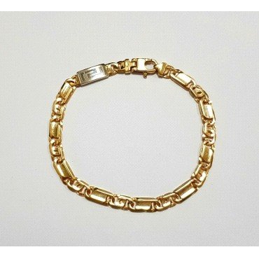 PULSERAS CABALLERO ORO BICOLOR ITALIANO                               