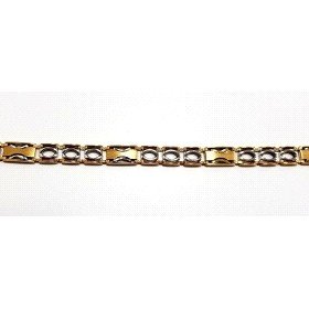 PULSERAS CABALLERO ORO BICOLOR ITALIANO                               