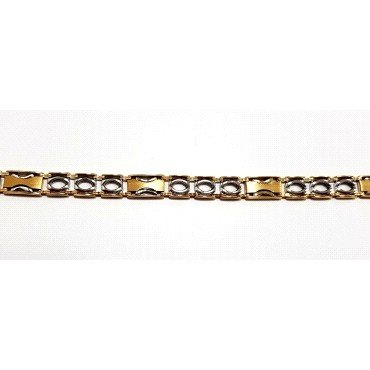 PULSERAS CABALLERO ORO BICOLOR ITALIANO                               