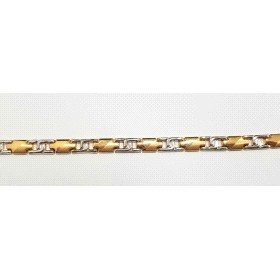 PULSERAS CABALLERO ORO BICOLOR ITALIANO                               