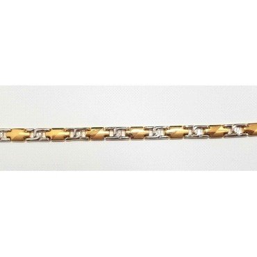 PULSERAS CABALLERO ORO BICOLOR ITALIANO                               