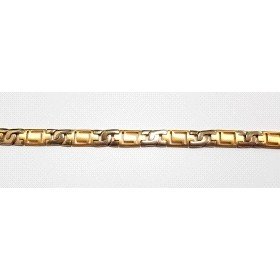 PULSERAS CABALLERO ORO BICOLOR ITALIANO                               
