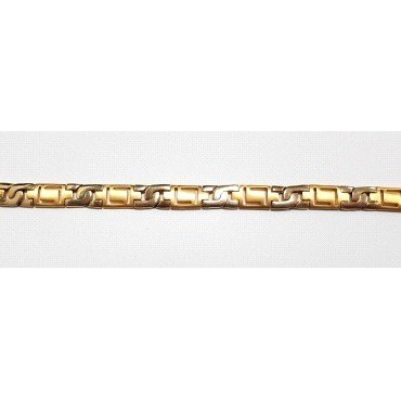 PULSERAS CABALLERO ORO BICOLOR ITALIANO                               