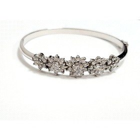 PULSERA ARO ORO BLANCO PIEDRA                                         