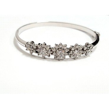 PULSERA ARO ORO BLANCO PIEDRA                                         