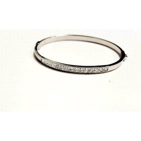 PULSERA ARO ORO BLANCO PIEDRA                                         