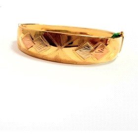 PULSERA ARO ORO TRICOLOR ITALIANO GRABAD                              