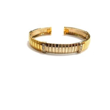 PULSERA ARO ORO BICOLOR ITALIANO PIEDRA                               