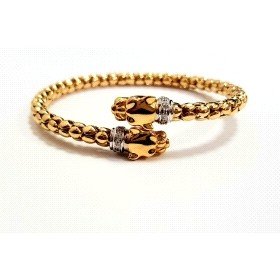 PULSERA ARO ORO BICOLOR ITALIANO PIEDRA                               