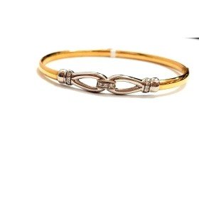 PULSERA ARO ORO BICOLOR ITALIANO PIEDRA                               