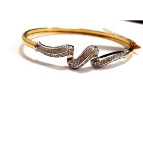 PULSERA ARO ORO BICOLOR ITALIANO PIEDRA                               