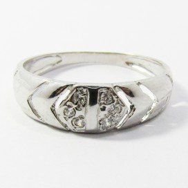 SORTIJA NIÑA ORO BLANCO PIEDRA