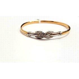 PULSERA ARO ORO BICOLOR ITALIANO PIEDRA                               