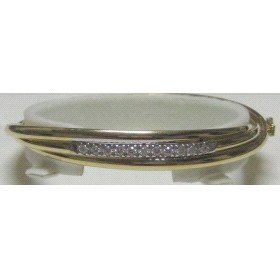 PULSERA ARO ORO BICOLOR ITALIANO PIEDRA                               