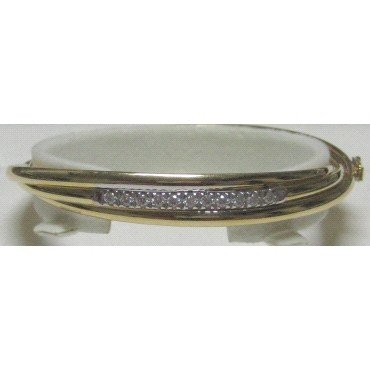PULSERA ARO ORO BICOLOR ITALIANO PIEDRA                               