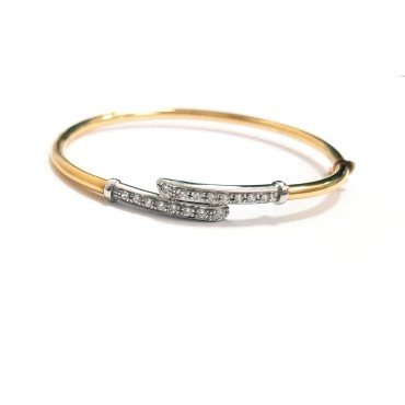 PULSERA ARO ORO BICOLOR ITALIANO PIEDRA                               