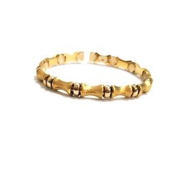 PULSERA ARO ORO BICOLOR ITALIANO GRABADA                              