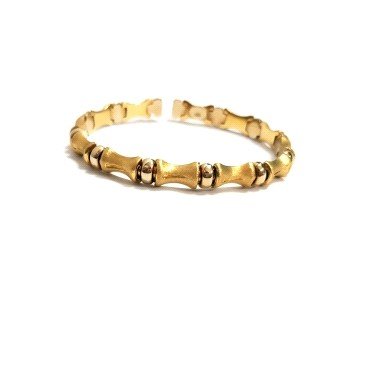 PULSERA ARO ORO BICOLOR ITALIANO GRABADA                              