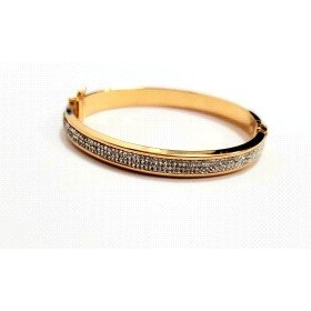 PULSERA ARO ORO AMARILLO ITALIANO PIEDRA                              
