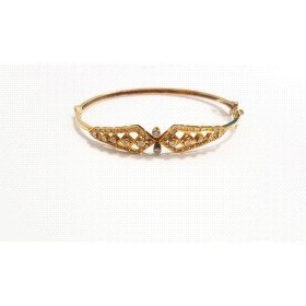 PULSERA ARO ORO AMARILLO ITALIANO PIEDRA                              