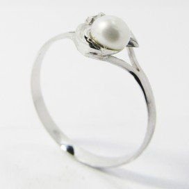SORTIJA NIÑA ORO BLANCO PERLA