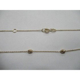 GARGANTILLA ORO AMARILLO 45CM  TALLADOS  BOLAS                        