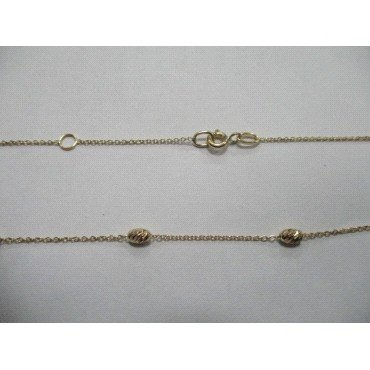 GARGANTILLA ORO AMARILLO 45CM  TALLADOS  BOLAS                        