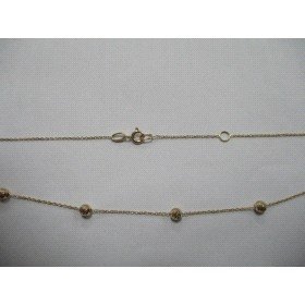 GARGANTILLA ORO AMARILLO BOLAS TALLADAS 45CM                          