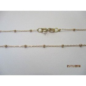 GARGANTILLA ORO AMARILLO 49CM COMBINADA CON BOLAS DE 1M/M             