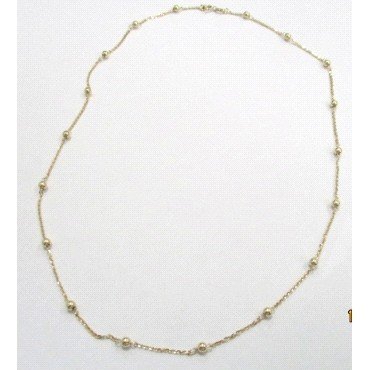 GARGANTILLA ORO AMARILLO CADENA BOLA 3 M.M.                           