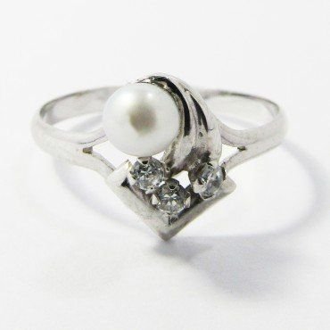 SORTIJA NIÑA ORO BLANCO PERLA
