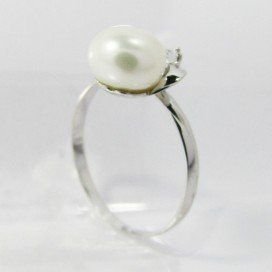 SORTIJA NIÑA ORO BLANCO PERLA