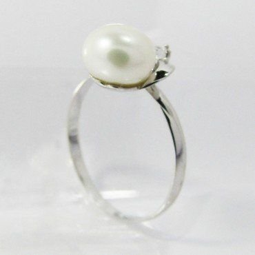 SORTIJA NIÑA ORO BLANCO PERLA
