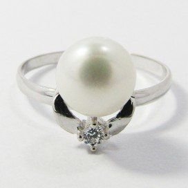 SORTIJA NIÑA ORO BLANCO PERLA