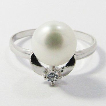 SORTIJA NIÑA ORO BLANCO PERLA