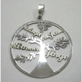 COLGANTE PLATA ARBOL VIDA NOMBRES 40 M.M.                             