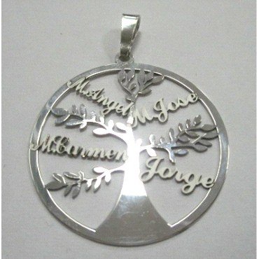 COLGANTE PLATA ARBOL VIDA NOMBRES 40 M.M.                             