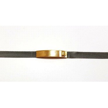 PULSERAS CABALLERO ACERO Y ORO                                        