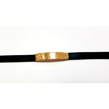 PULSERAS CABALLERO ORO AMARILLO Y CAUCHO                              