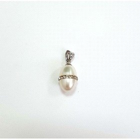 COLGANTE ORO BLANCO PERLA                                             