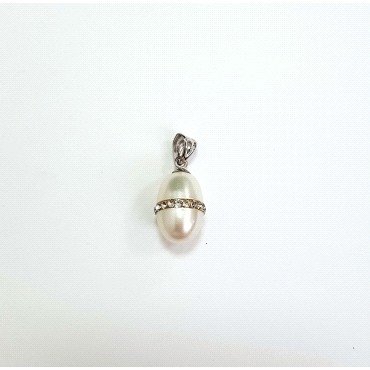 COLGANTE ORO BLANCO PERLA                                             