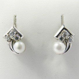 PENDIENTES NIÑA ORO BLANCO PERLA