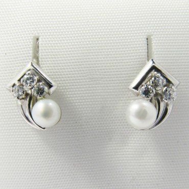PENDIENTES NIÑA ORO BLANCO PERLA