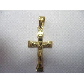 CRUZ ORO AMARILLO CON CRISTO                                          