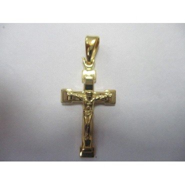CRUZ ORO AMARILLO CON CRISTO                                          
