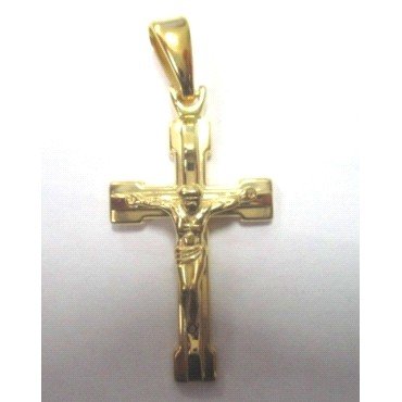 CRUZ ORO AMARILLO CON CRISTO                                          