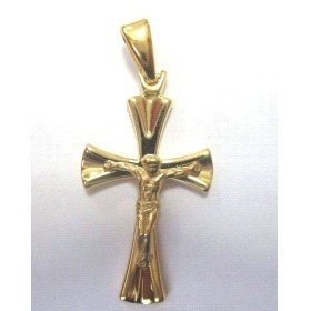 CRUZ ORO AMARILLO CON CRISTO                                          