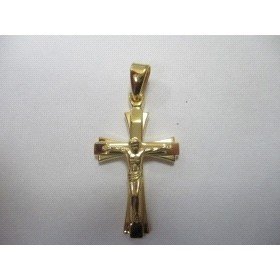 CRUZ ORO AMARILLO CON CRISTO                                          