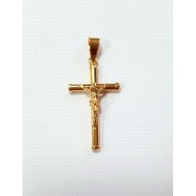 CRUZ ORO AMARILLO CON CRISTO                                          